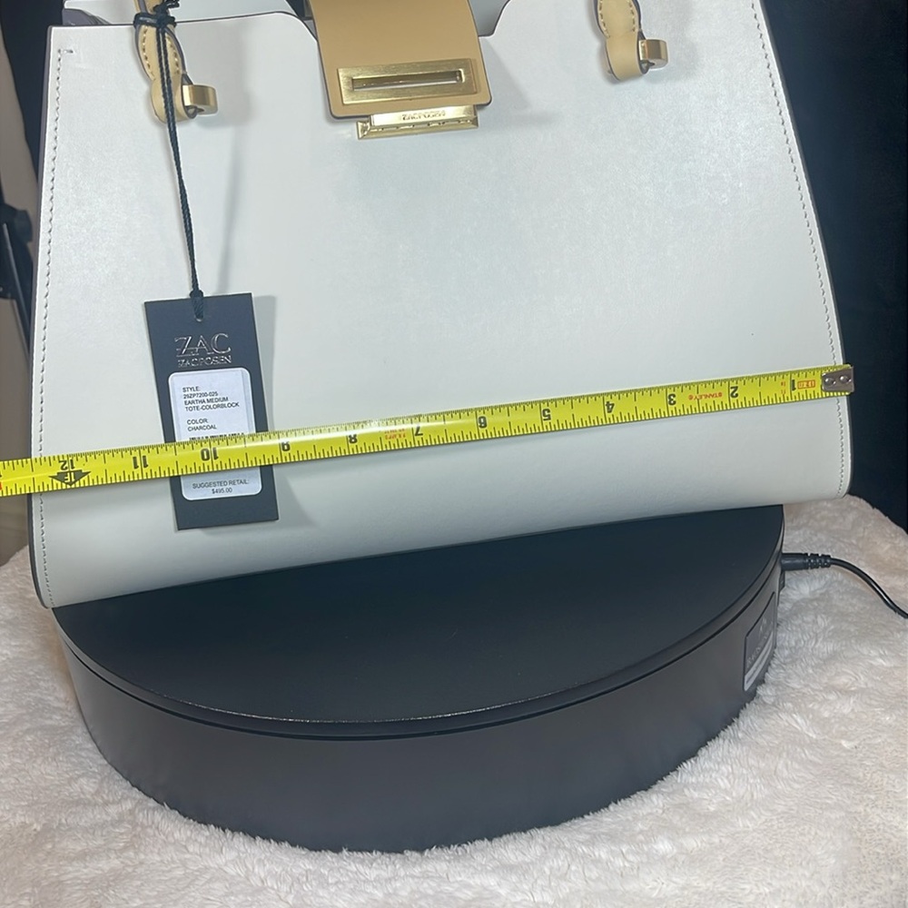 ZAC ( Zac Posen ) NWT , EARTHA MEDIUM , TOTE , off white, CHARCOAL Color. - Picture 12 of 16